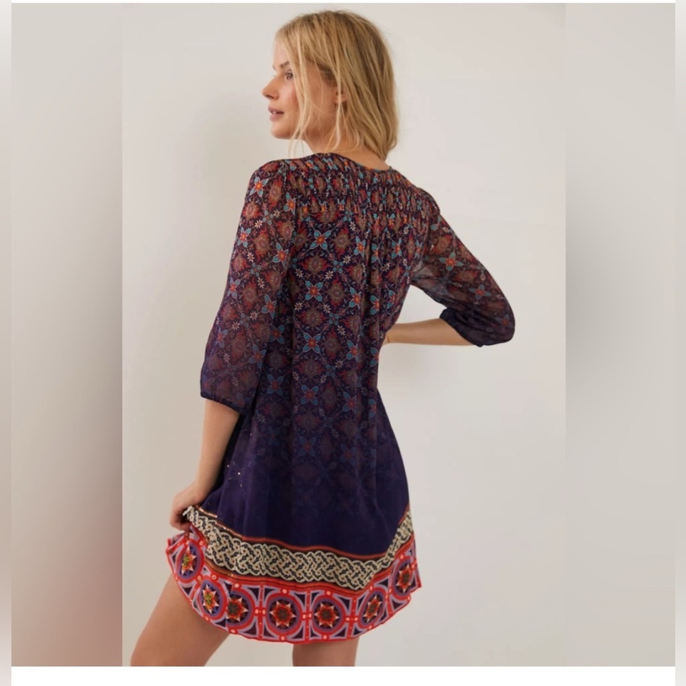 ANTHROPOLOGIE- Tanvi Kedia Corinna Tunic Dress Boho Beaded Tassel Mini - Picture 3 of 16